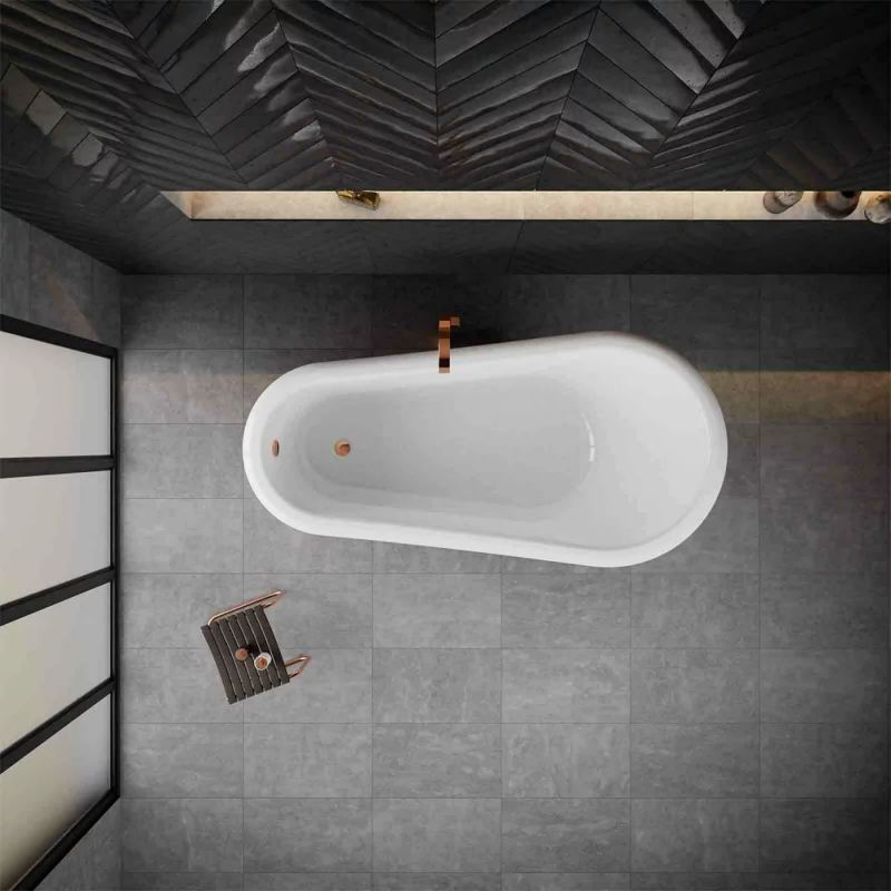 CADA FREESTANDING RETRO 1690X820X497, FARA PREAPLIN, VENTIL CLICK-CLACK CROM, PICIOARE ALBE